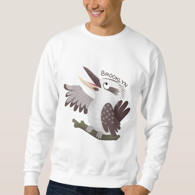 Cute skrattande kookaburra tecknad lång ärmad tröja (Framsida)