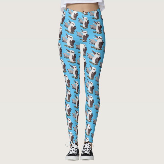 Cute skrattande kookaburra tecknad leggings (Framsida)