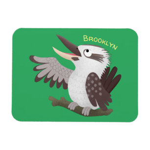 Cute skrattande kookaburra tecknad magnet
