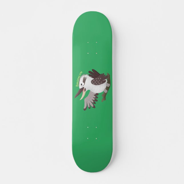 Cute skrattande kookaburra tecknad mini skateboard bräda 18,5 cm (Framsida)