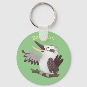 Cute skrattande kookaburra tecknad nyckelring