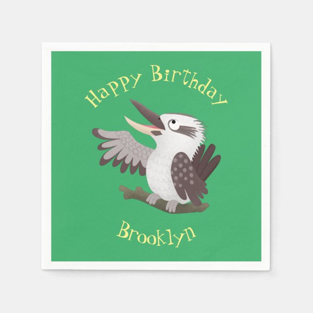 Cute skrattande kookaburra tecknad pappersservett (Framsidan)