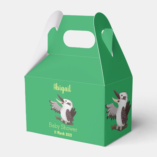 Cute skrattande kookaburra tecknad presentaskar (Framsidan Sidan)
