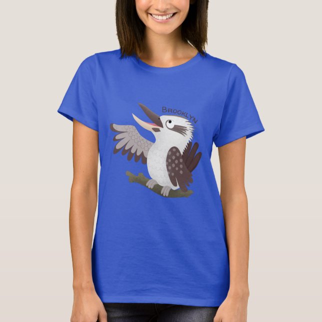 Cute skrattande kookaburra tecknad t shirt (Framsida)