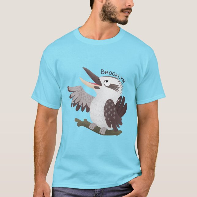 Cute skrattande kookaburra tecknad t shirt (Framsida)