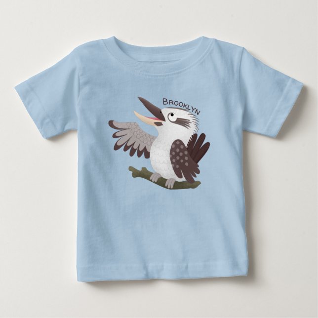 Cute skrattande kookaburra tecknad t shirt (Framsida)
