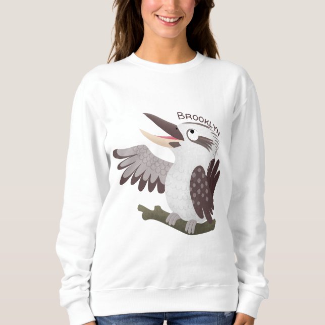 Cute skrattande kookaburra tecknad t shirt (Framsida)