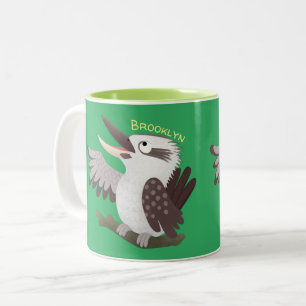 Cute skrattande kookaburra tecknad Två-Tonad mugg