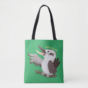Cute skrattande kookaburra tecknad tygkasse
