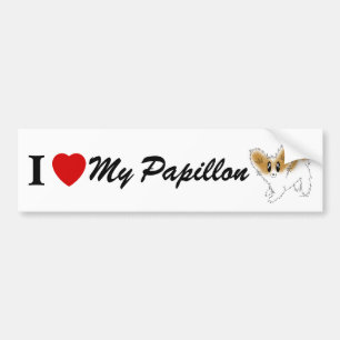 Cute Skrffy Papillon I Heart Kärlek Min papillon Bildekal