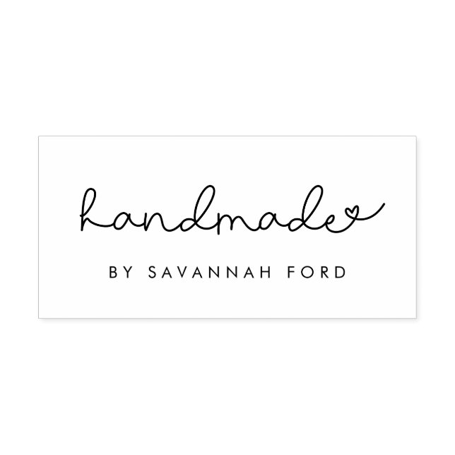 Cute-skript, enkel handgjord självfärgande stämpel (Design)