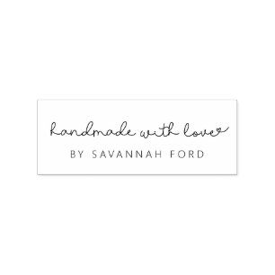 Cute-skript, enkelt handgjort med kärlek stämpel