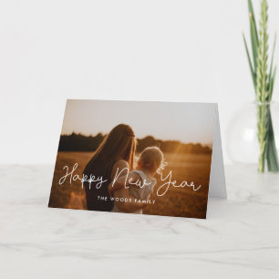 Cute-skript, fotokort för Gott nytt år Helgdag Helgkort