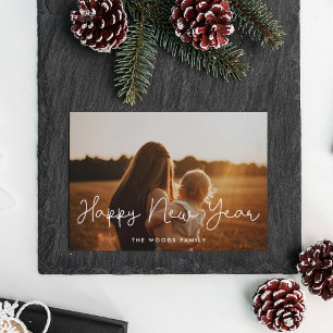 Cute-skript, Gott nytt år Helgdag-fotokort Julkort