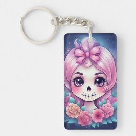 Cute Skull Acrylic Keychain