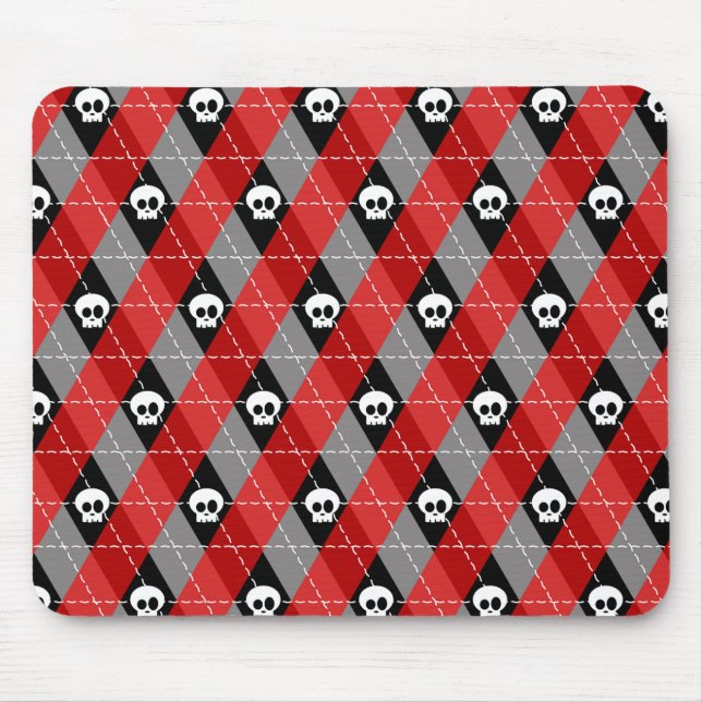 Cute Skull Argyle Mönster Musmatta (Framsidan)