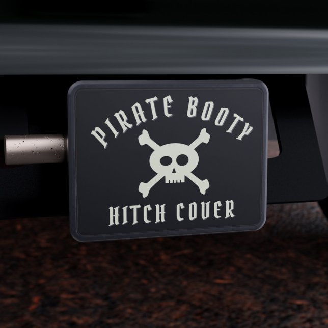 Cute Skull Crossbone Pirat Namn Hitch Cover Dragkroksskydd (Perfect hitch cover to attach to your trailer. Just add your name!)