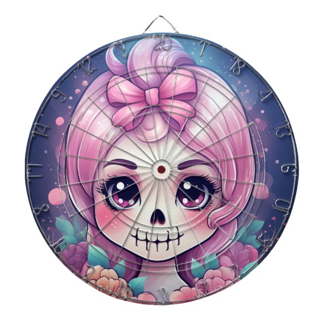 Cute Skull Dartboard Darttavla (Framsidan)