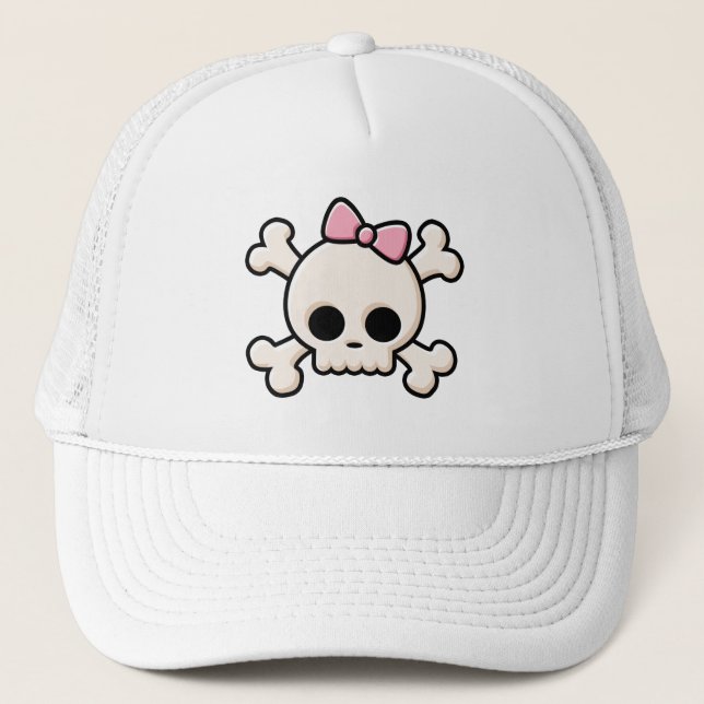 Cute Skull Girl Truckerkeps (Framsida)