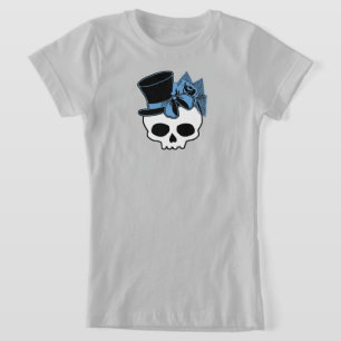 Cute Skull med blått fält Top hat Ro T Shirt