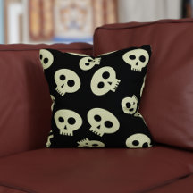 Cute Skull Mönster Black Dekorativ kudde