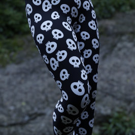 Cute Skull Mönster Goth Halloween Leggings