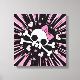Cute Skull och Crossbone Canvastryck