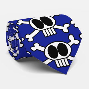 Cute Skull och Crossbone med Big Black Ögon Slips