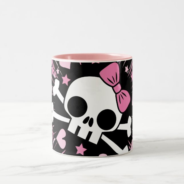 Cute Skull och Crossbone Två-Tonad Mugg (Center)