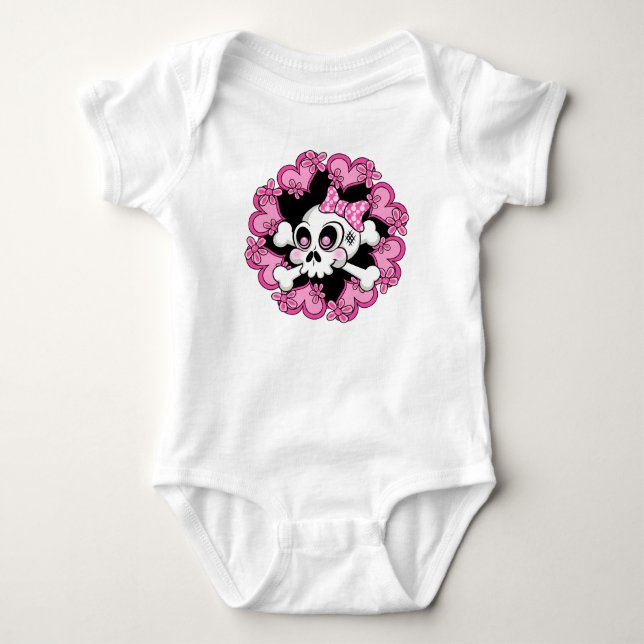 Cute Skull och Hjärter Tee Shirt (Framsida)