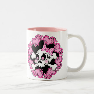 Cute Skull och Hjärter Två-Tonad Mugg