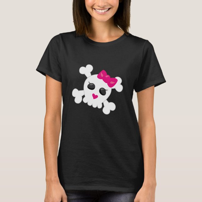 Cute Skull och Kor Bones T Shirt (Framsida)
