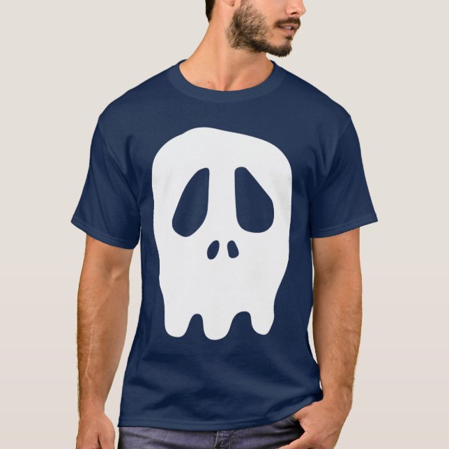 Cute Skull Punk Sten Skeleton Gothic Grim Hallowee T Shirt (Framsida)