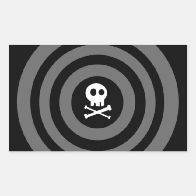 Cute Skull Rektangulärt Klistermärke (Framsida)