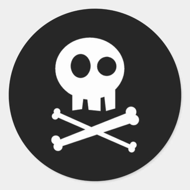 Cute Skull Runt Klistermärke (Framsida)