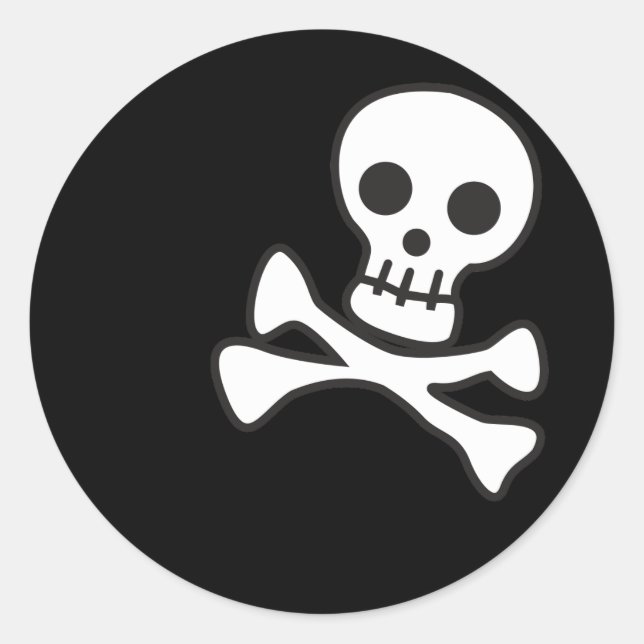 Cute Skull Runt Klistermärke (Framsida)