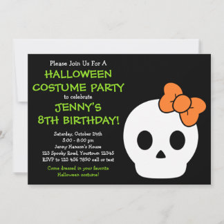 Cute SkullHalloween-inbjudan Inbjudningar