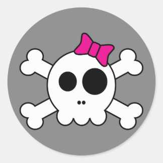 Cute Skully Stickers Runt Klistermärke