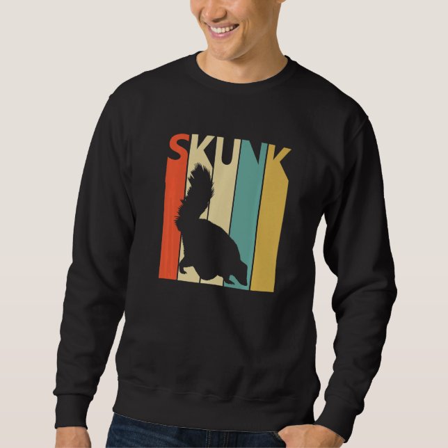 Cute Skunk Animal Lång Ärmad Tröja (Framsida)