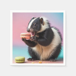 Cute Skunk-ätande färgade makaroner Pappersservett