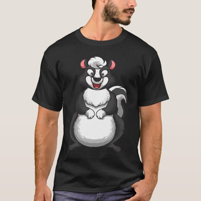 Cute Skunk För manar Women Kids Skunk Vild Animal T Shirt (Framsida)
