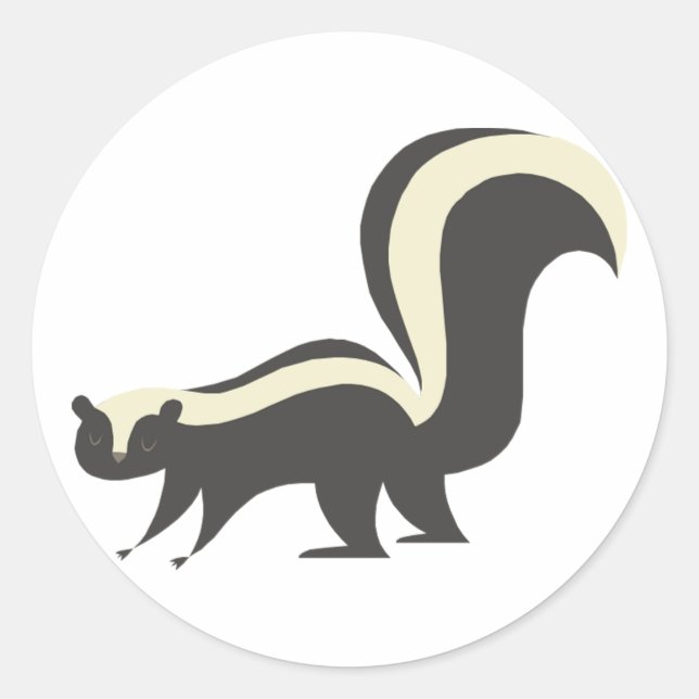 Cute Skunk Stickers Runt Klistermärke (Framsida)