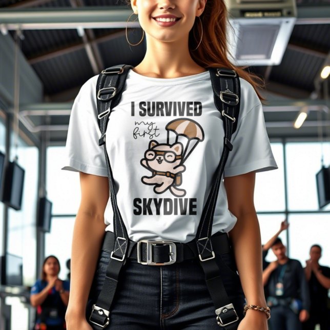 Cute skydiving cat lusdiving t shirt (Skapare uppladdad)