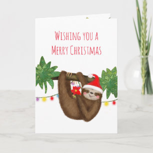 Cute slarv i jultomtejulkort kort