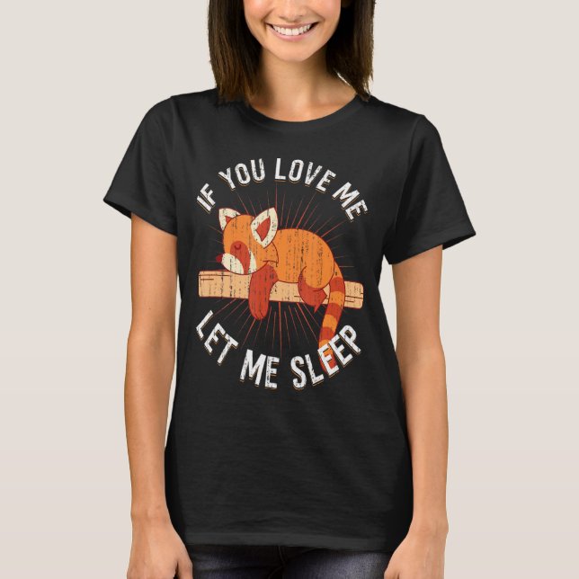Cute Sleeping Animal Pajama Nap Red Panda T Shirt (Framsida)