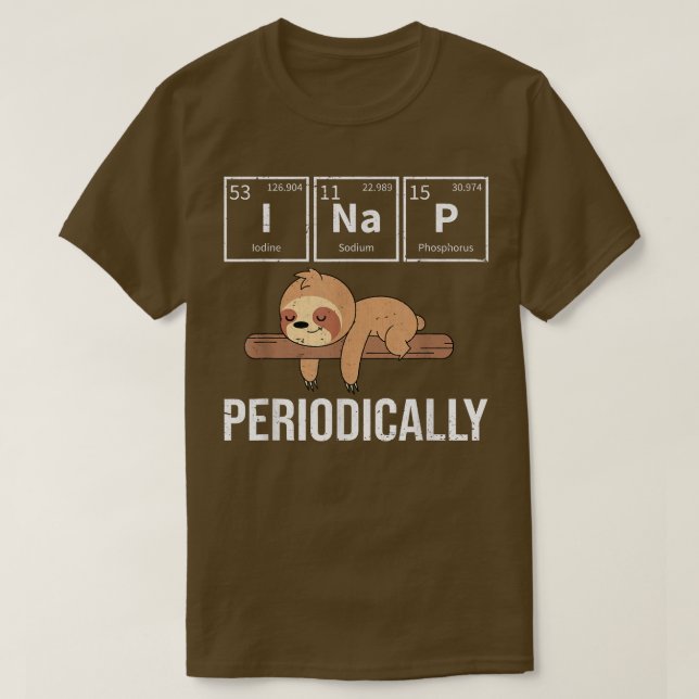 Cute Sleeping Animal Periodic Bord Funny Napping T Shirt (Design framsida)