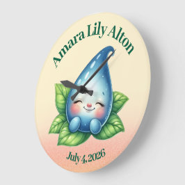 Cute Sleeping Baby DewDrop Nursery Room Stor Klocka