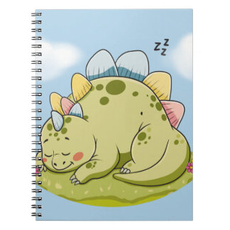 Cute Sleeping Baby Dinosaur Notebook Anteckningsbok