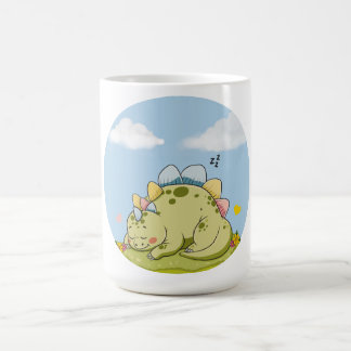 Cute Sleeping Baby Dinosaur Pastel Mug Kaffemugg