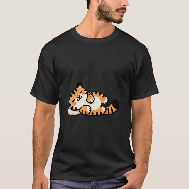Cute Sleeping Baby Tiger T Shirt (Framsida)